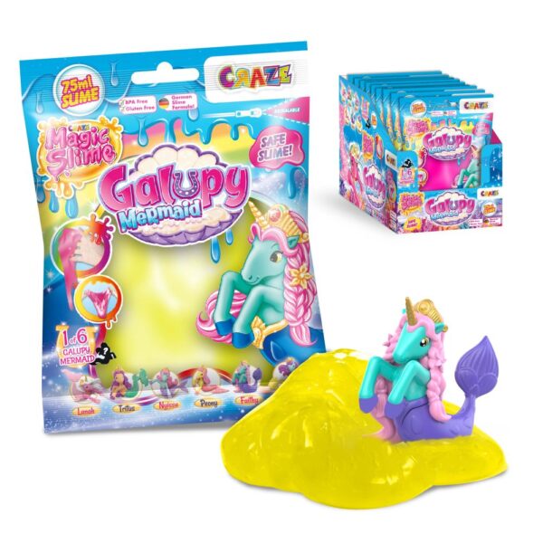 Craze - Slime magic diverse culori in punguta 75ml cu surpriza figurina sirena - CRZ46616