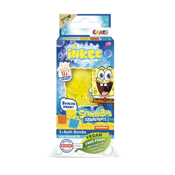 48740EN-INKEE-Mini-Pack-Sponge-Bob_001 Craze - Bombe de baie Inkee 3 buc asortate in forma de SpongeBob - CRZ48740