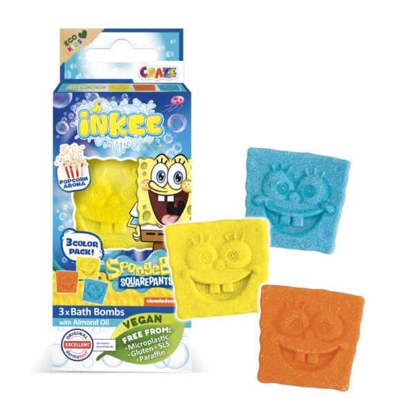 48740EN-INKEE-Mini-Pack-Sponge-Bob_004 Craze - Bombe de baie Inkee 3 buc asortate in forma de SpongeBob - CRZ48740