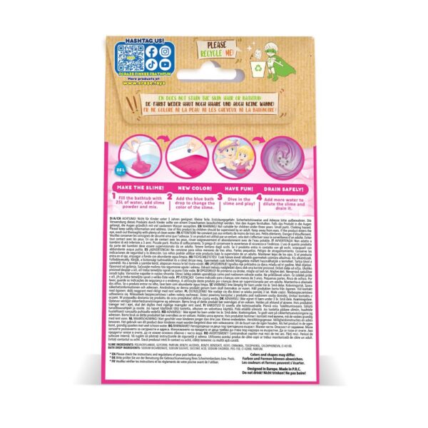 Craze - Slime de baie sirena Galupy cu vitamina E si culoare schimbatoare de la roz la mov - CRZ49655