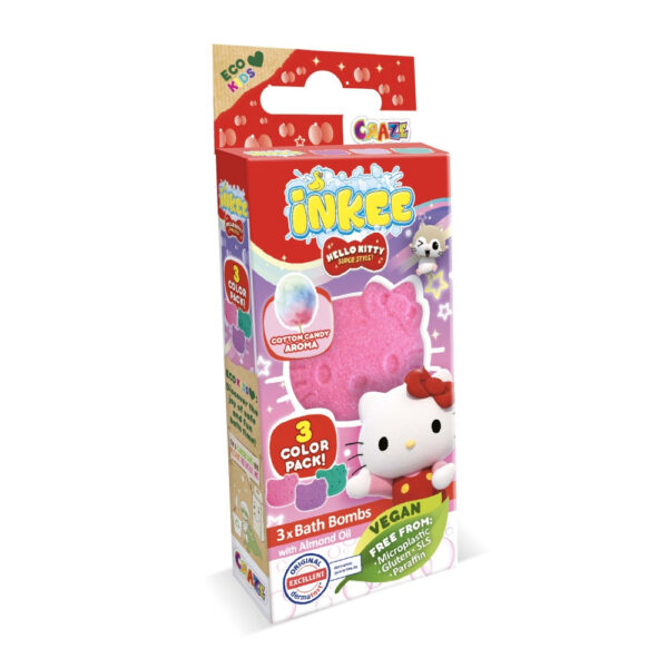 Craze - Bombe de baie Inkee 3 buc asortate in forma de Hello Kitty - CRZ50538