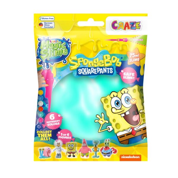 Craze - Slime magic diverse culori in punguta 75ml cu surpriza figurina SpongeBob - CRZ52754