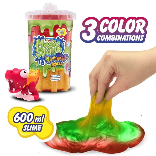 Craze - Magic Slime XXL 600 ml mix de trei culori cu figurina care absoarbe slime-ul modele asortate - CRZ54031