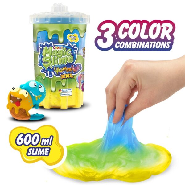 Craze - Magic Slime XXL 600 ml mix de trei culori cu figurina care absoarbe slime-ul modele asortate - CRZ54031