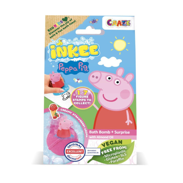 Craze - Bila de baie Inkee cu surpriza figurina stampila Peppa Pig - CRZ64290