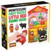 Headu - Montessori primul meu puzzle Scufita Rosie ce include 4 forme din lemn - HE59094