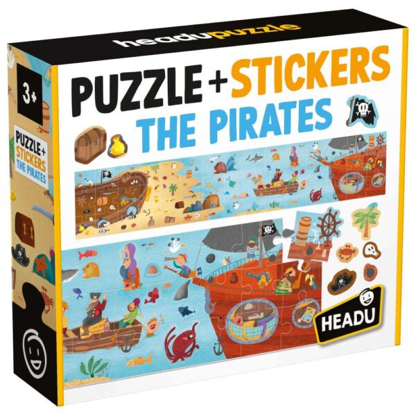 MU59155-RGB-1 Headu - Puzzle Pirati cu peste 200 de stickere ce se pot repozitiona - HE59155