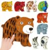 Headu - Puzzle Tactil contur Animale cu piese mari 2-4 ani - HE60797