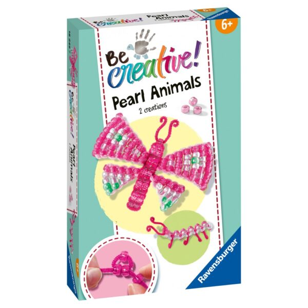 Ravensburger - Be Creative Set mini de creatie din perle fluture si larva - RVSAC18249