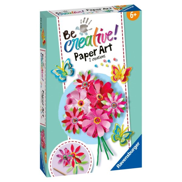 4005556236787_LEFT_3D Ravensburger - Be Creative Set mini de creatie flori si fluturi din hartie - RVSAC23678
