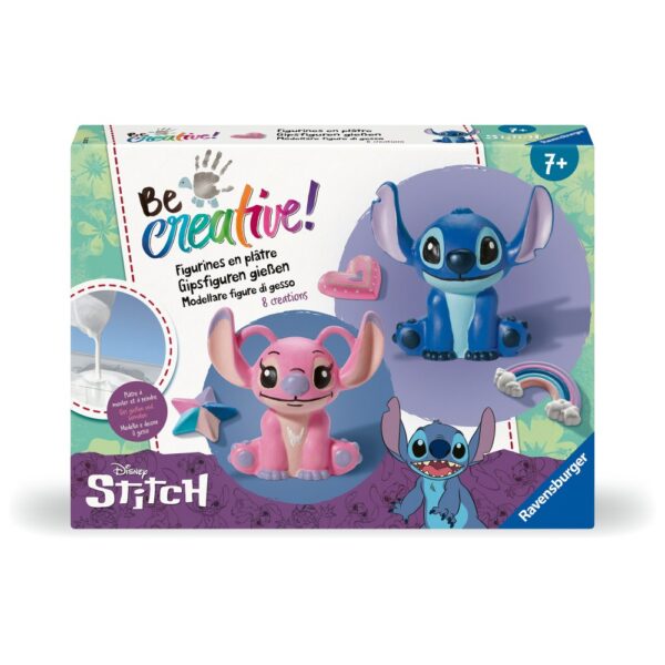 Ravensburger - Be Creative Set maxi de creatie figurine Stitch din ipsos include 8 creatii - RVSAC23877
