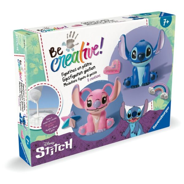 Ravensburger - Be Creative Set maxi de creatie figurine Stitch din ipsos include 8 creatii - RVSAC23877