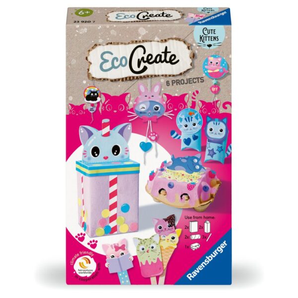 Ravensburger - Eco Create Set de creatie pisicute ce include 6 proiecte - RVSAC23920