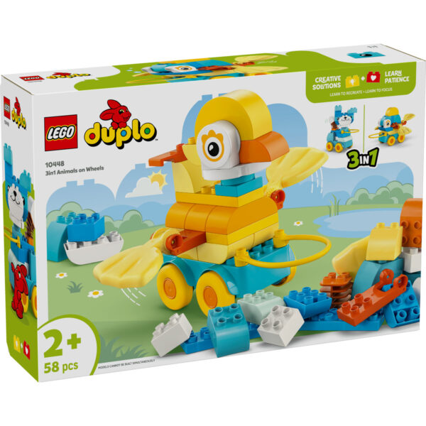 LEGO DUPLO - Animale pe roţi 3 în 1 10448, 58 piese