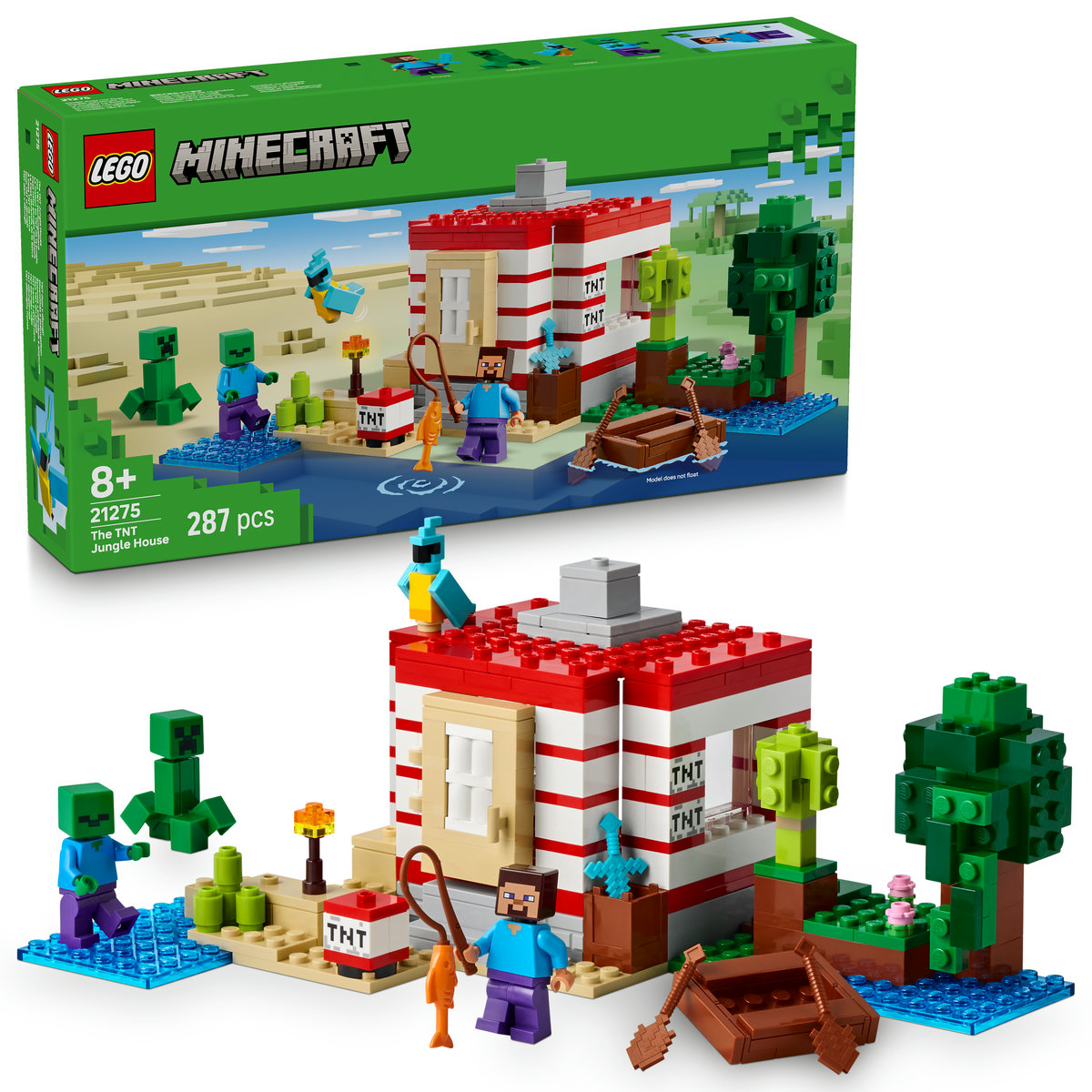 LEGO Minecraft - Casa TNT din junglă 21275, 287 piese | Bord31.ro