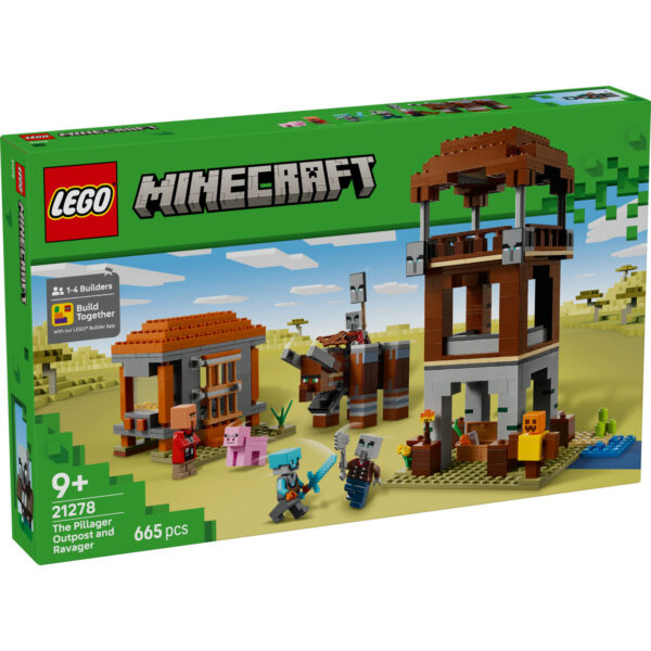 LEGO Minecraft - Avanpostul Jefuitorului şi Distrugător 21278, 665 piese