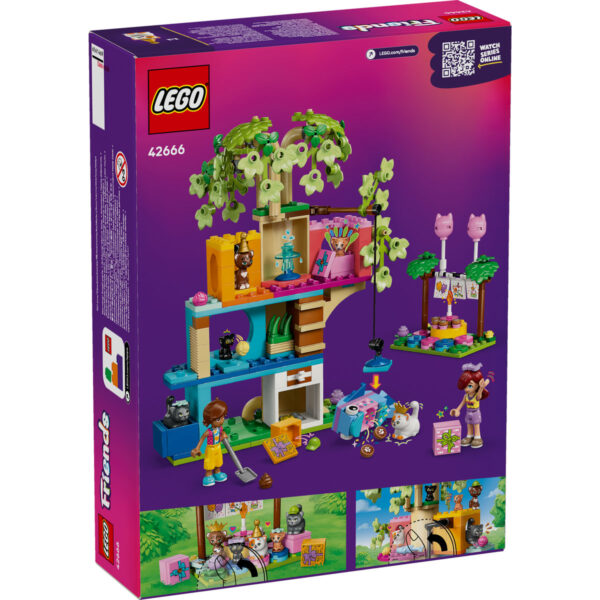 LEGO Friends - Petrecere de ziua de naştere a pisicii şi căsuţă în copac 42666, 321 piese