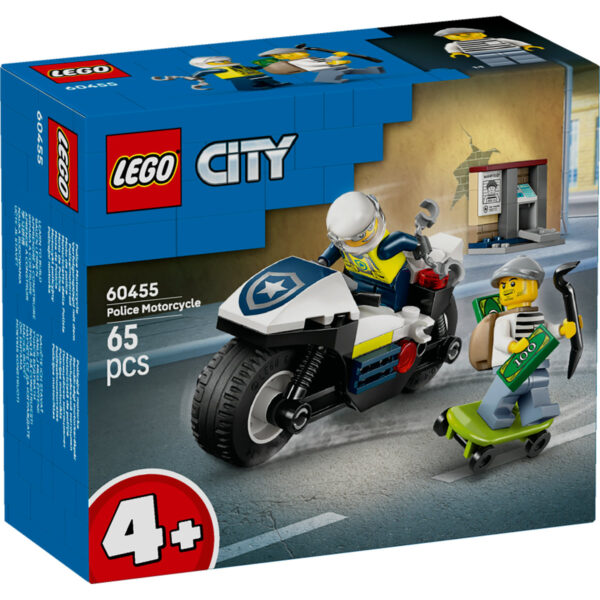 LEGO City - Urmărire cu motocicleta de poliţie 60455, 65 piese