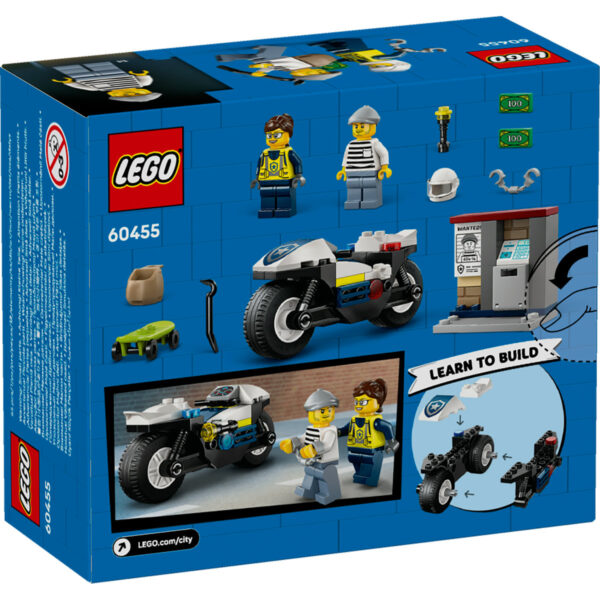 LEGO City - Urmărire cu motocicleta de poliţie 60455, 65 piese