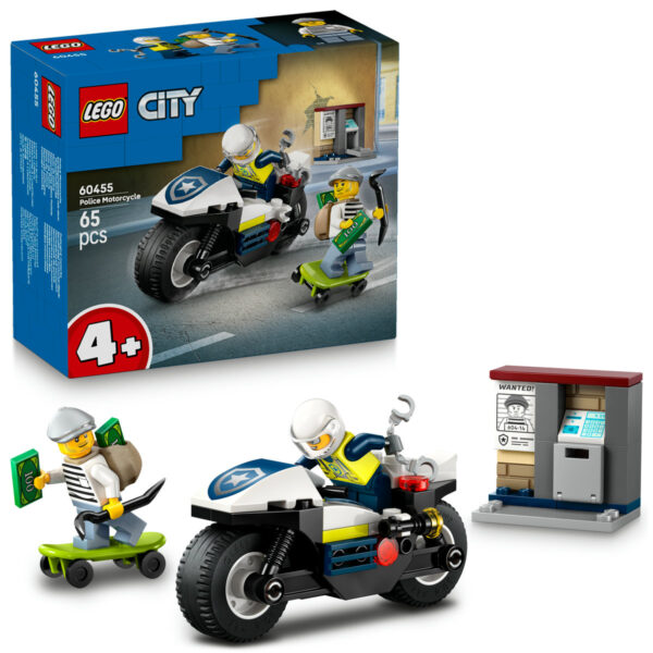 LEGO City - Urmărire cu motocicleta de poliţie 60455, 65 piese