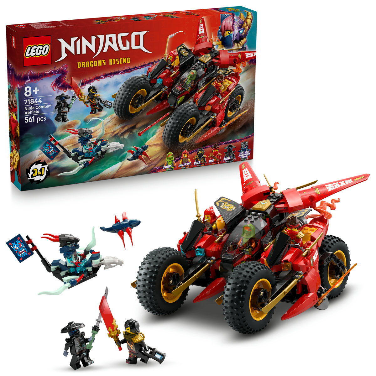 LEGO Ninjago - Vehicul de luptă ninja 71844, 561 piese | Bord31.ro