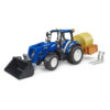 Bruder - Tractor New Holland T5.120 cu incarcator frontal detasabil lada pentru basculat baloti si furci - BR02187
