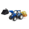 Bruder - Tractor New Holland T5.120 cu incarcator frontal detasabil lada pentru basculat baloti si furci - BR02187