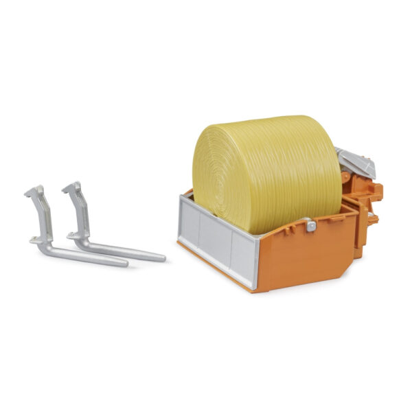 Bruder - Accesorii pentru tractor Lada de incarcare furci si un balot rotund - BR02353
