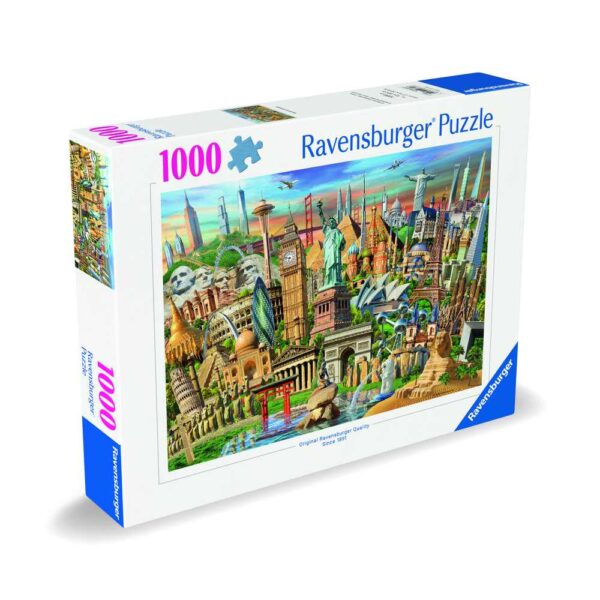 Ravensburger - Puzzle obiective turistice mondiale 1000 piese design nou - RVSPA00332