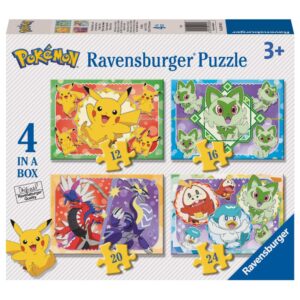 Ravensburger - Puzzle Pokemon 4 buc in cutie 12 16 20 24 piese - RVSPC04026