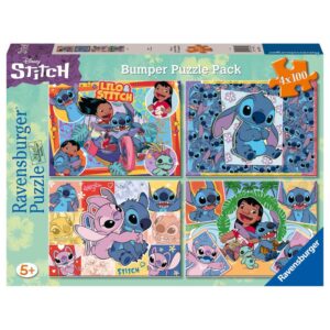 Ravensburger - Puzzle Disney Stitch 4x100 piese - RVSPC05731