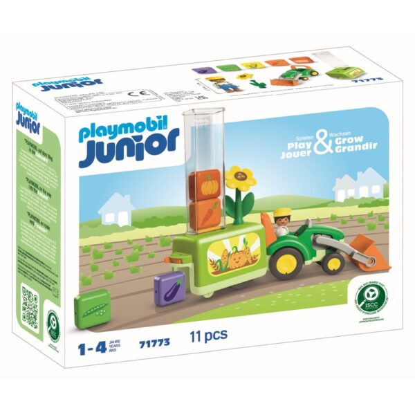 Playmobil - Junior dezvoltare prin joaca Tractor cu incarcatura si semanatoare - PM71773