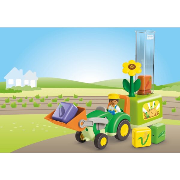 Playmobil - Junior dezvoltare prin joaca Tractor cu incarcatura si semanatoare - PM71773