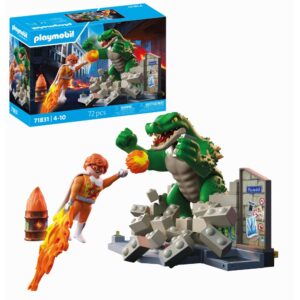 Playmobil - Jucarie de rol Lupta eroului cu soparla uriasa - PM71831