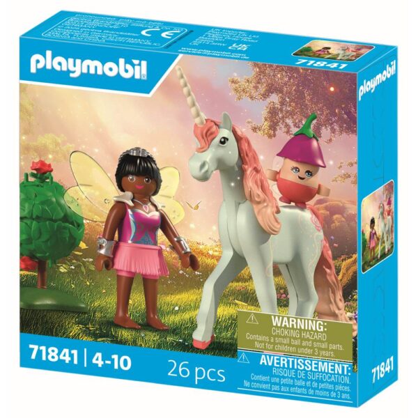 Playmobil - Jucarie de rol Figurina de colectie unicornul Sky Rose si zana - PM71841