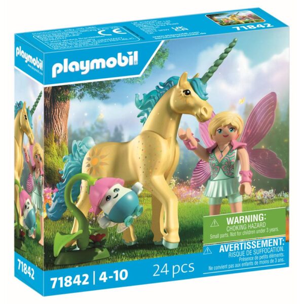 Playmobil - Jucarie de rol Figurina de colectie unicornul Sunshine Blossom si zana - PM71842