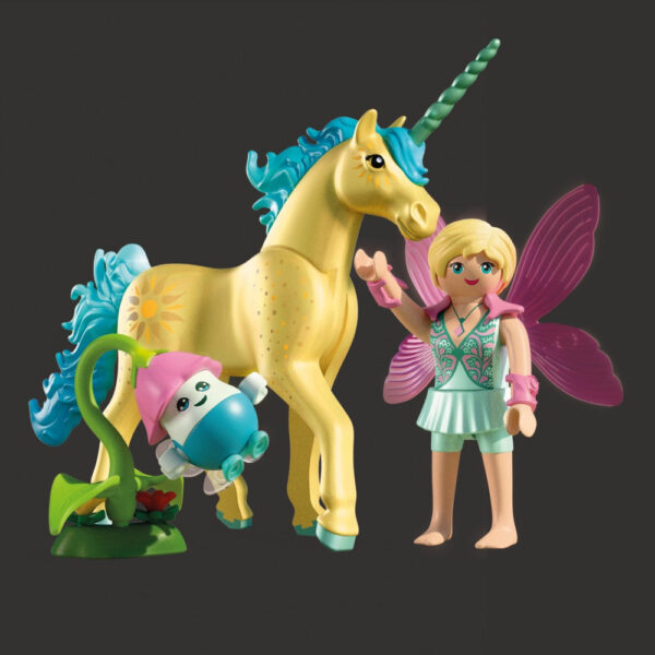Playmobil - Jucarie de rol Figurina de colectie unicornul Sunshine Blossom si zana - PM71842