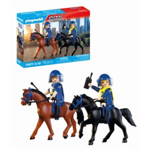 Playmobil - Jucarie de rol Echipaj de politie calare - PM71877