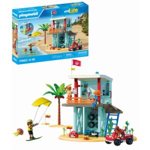 Playmobil - Jucarie de rol Turnul salvamarului si vehicul de plaja - PM71903