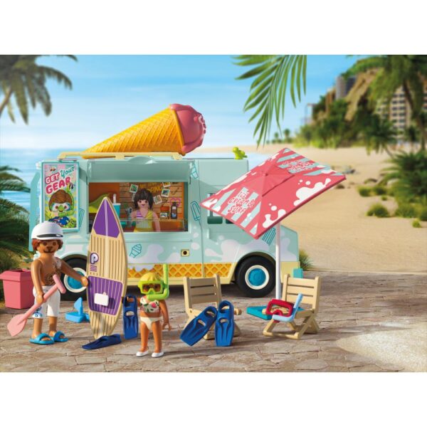 Playmobil - Jucarie de rol Stand de inghetata si magazin cu articole de surf - PM71904