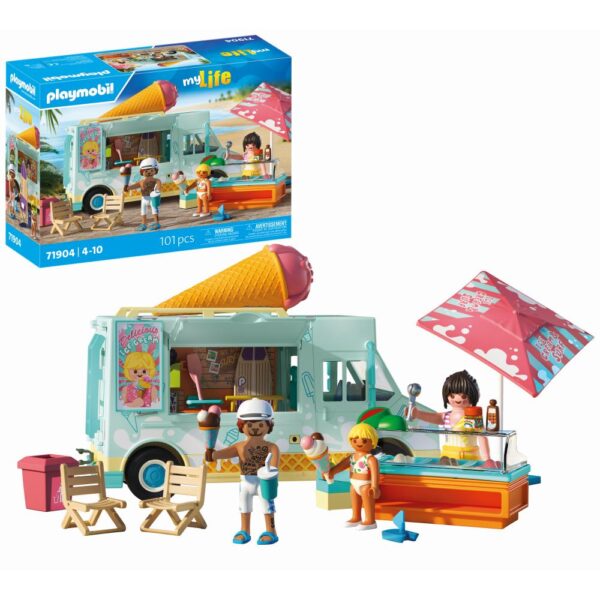 Playmobil - Jucarie de rol Stand de inghetata si magazin cu articole de surf - PM71904
