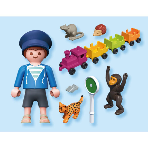 Playmobil - Jucarie de rol Plimbarea animalelor cu locomotiva - PM71951