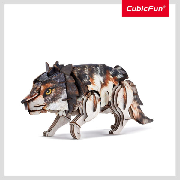 Cubic Fun - National Geographic Animale Salbatice Puzzle 3D Lup Cenusiu 58 piese - CUDS1073h