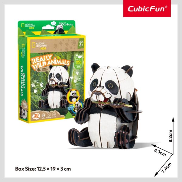 Cubic Fun - National Geographic Animale Salbatice Puzzle 3D Panda 55 piese - CUDS1075h