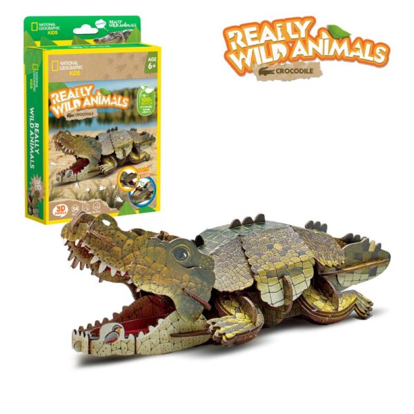 Cubic Fun - National Geographic Animale Salbatice Puzzle 3D Crocodil 54 piese - CUDS1076h