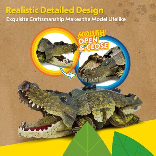 Cubic Fun - National Geographic Animale Salbatice Puzzle 3D Crocodil 54 piese - CUDS1076h
