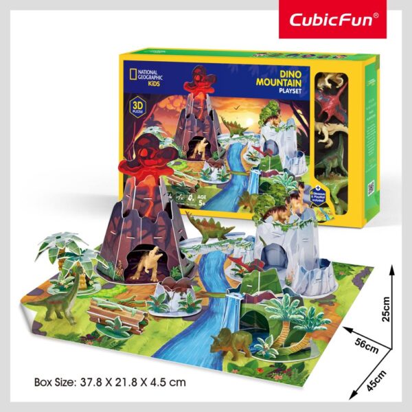 Cubic Fun - National Geographic Set de joaca 3D muntele dinozaurilor 54 piese - CUDS1078h