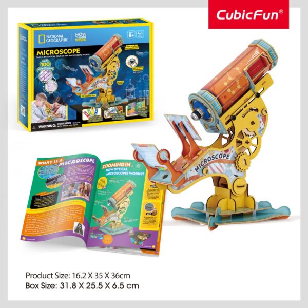 Cubic Fun - Joc Educativ STEM National Geographic puzzle 3D Microscop - CUDS1127h