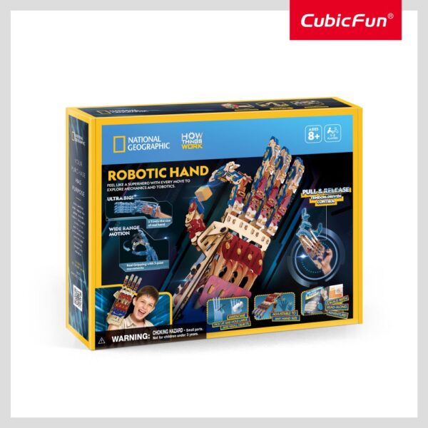 Cubic Fun - Joc Educativ STEM National Geographic puzzle 3D Mana Robotizata - CUDS1133h
