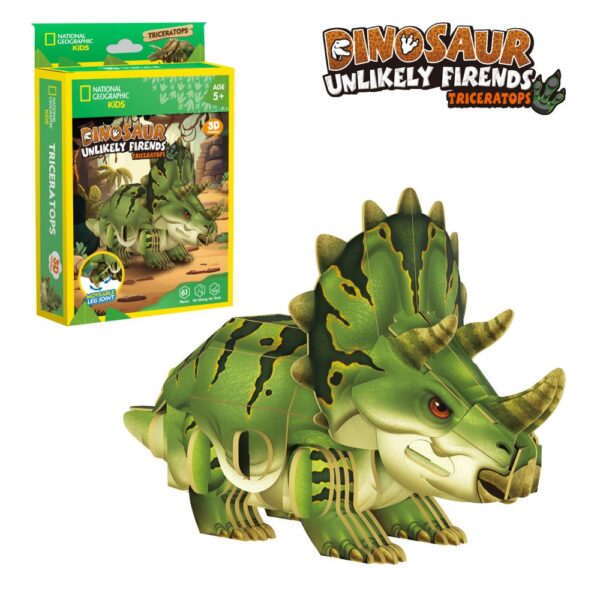 Cubic Fun - National Geographic Dinozauri Puzzle 3D Triceratops 61 piese - CUDS1168h